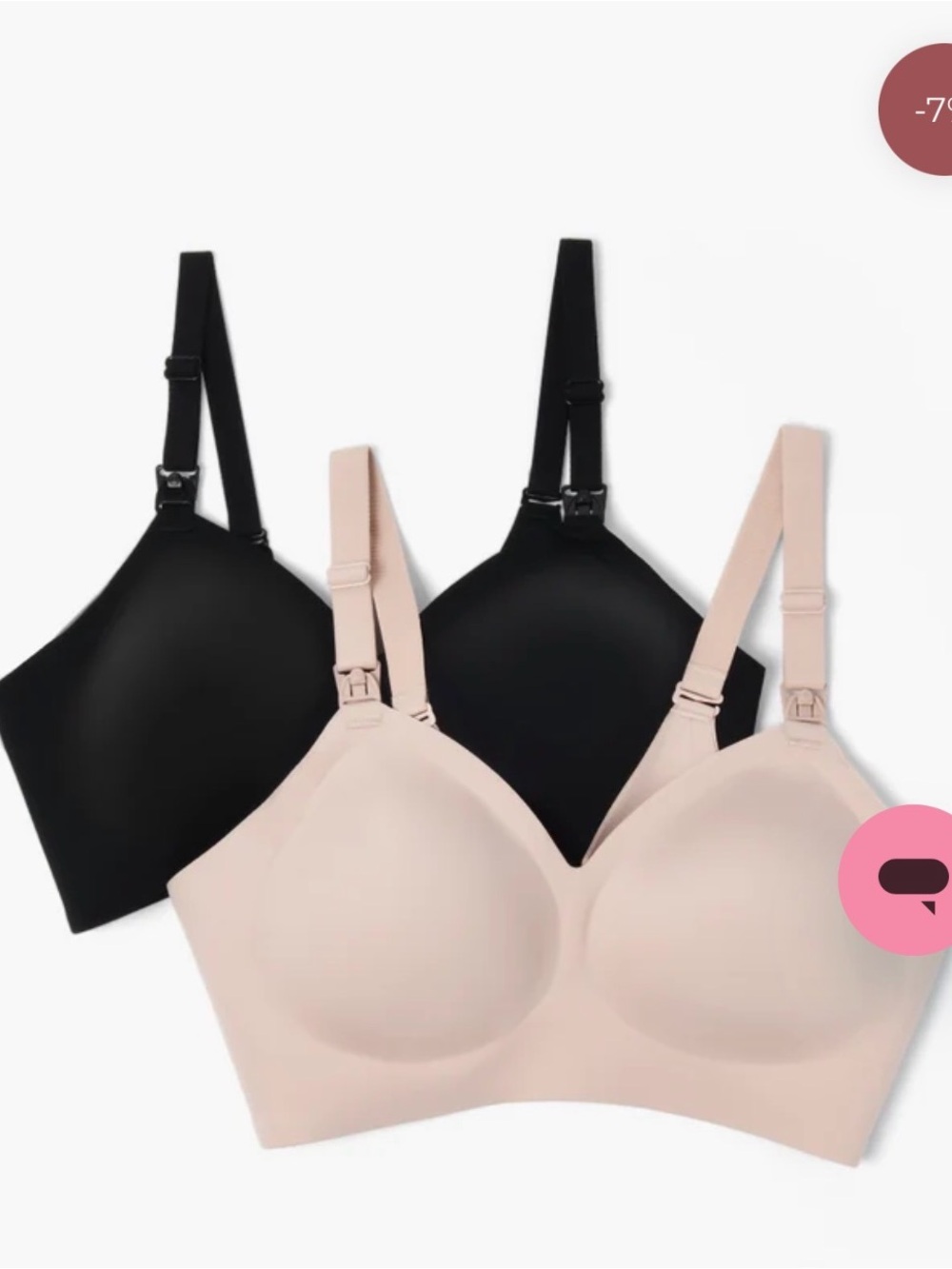 Everyday Seamless Nursing Bra - Black & Nude